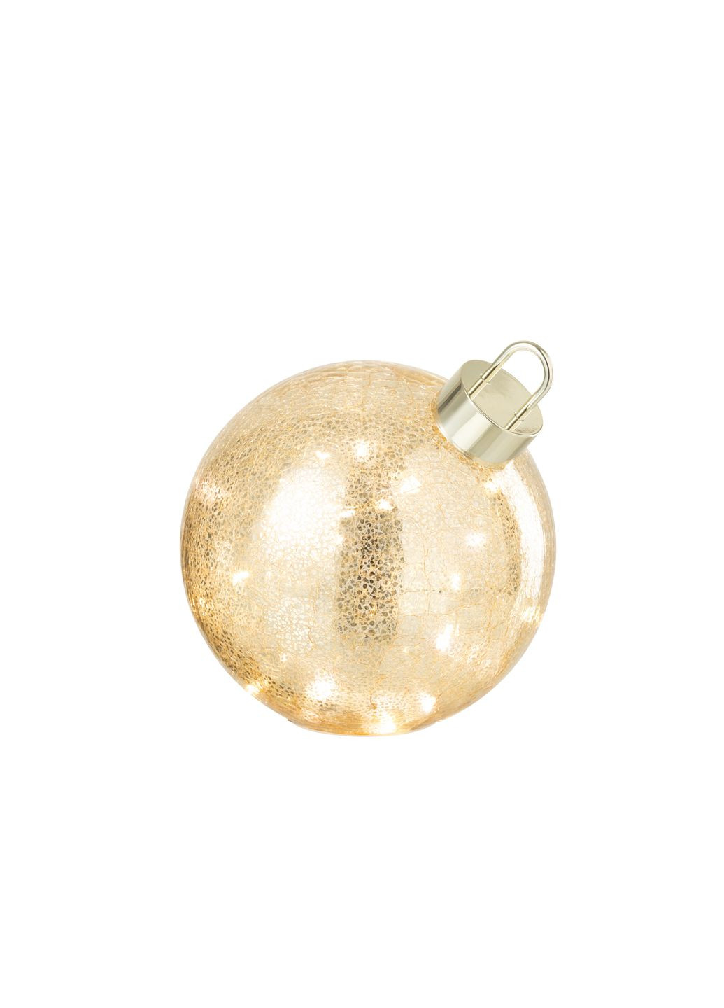 Стеклянный шар новогодний золотого цвета с подсветкой диаметр 20 см (57166) J-Line (364674777)