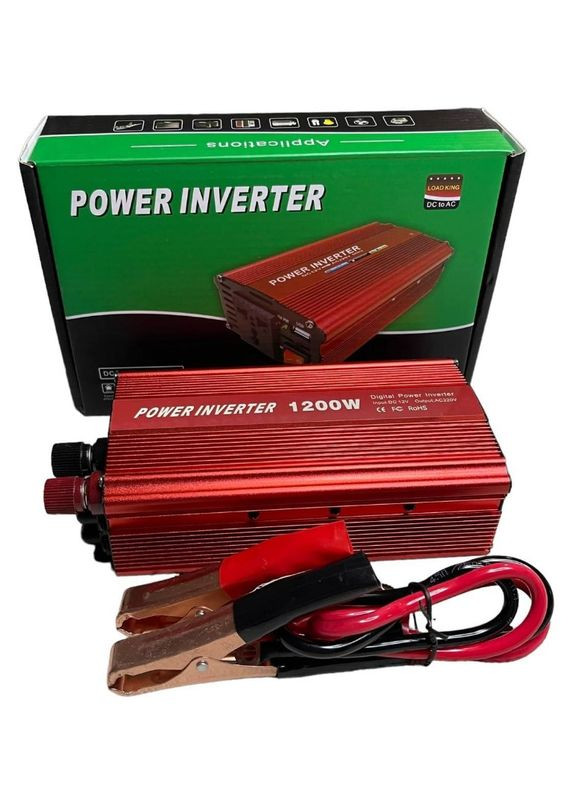 Інвертор перетворювач напруги 12V 220V 1200W автомобільний (1756375645) No Brand (335008784)