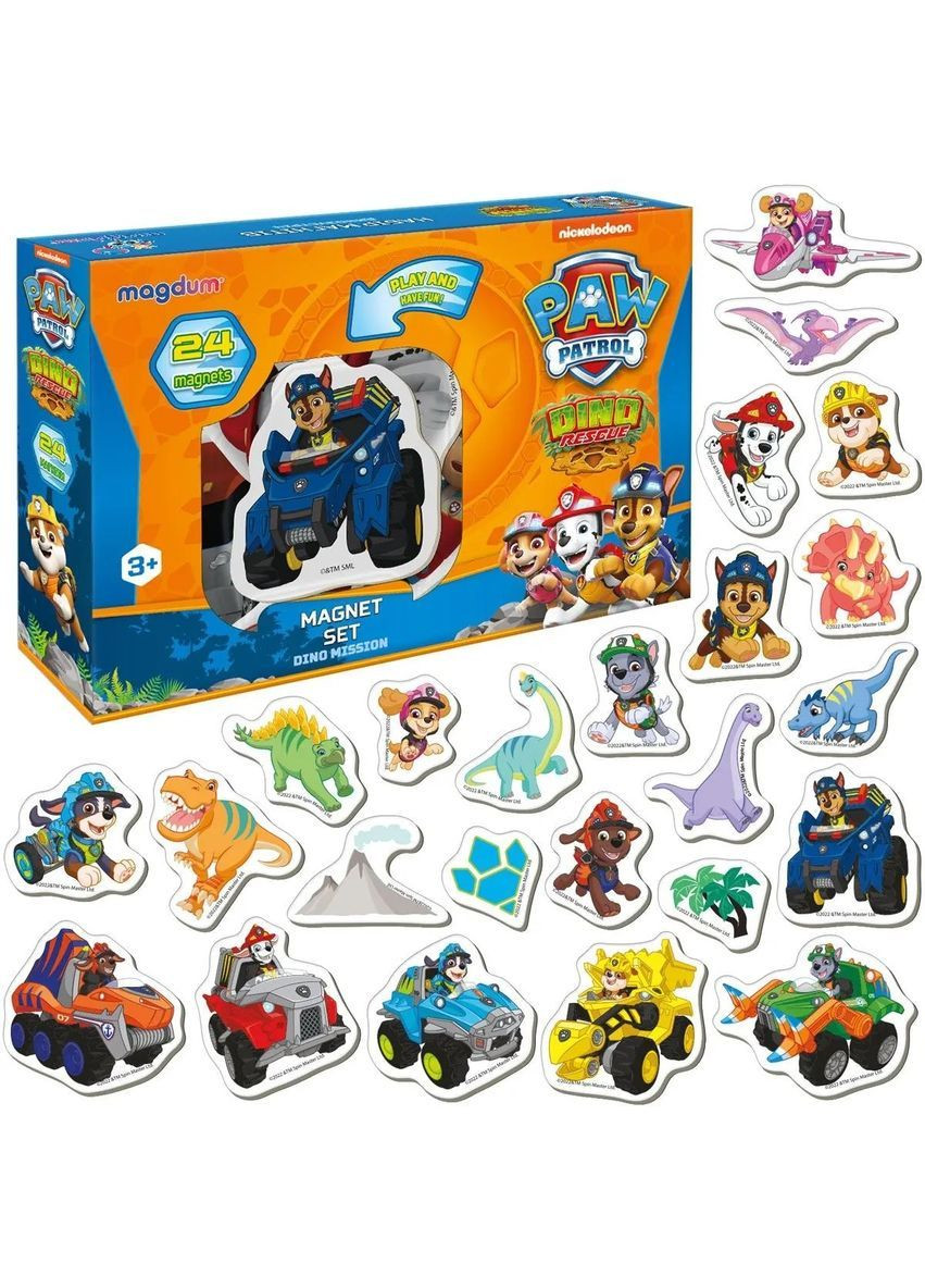 Набор магнитов Щенячий патруль. Диномиссия, 24 шт. () MAGDUM ML4034-05 (370269110)