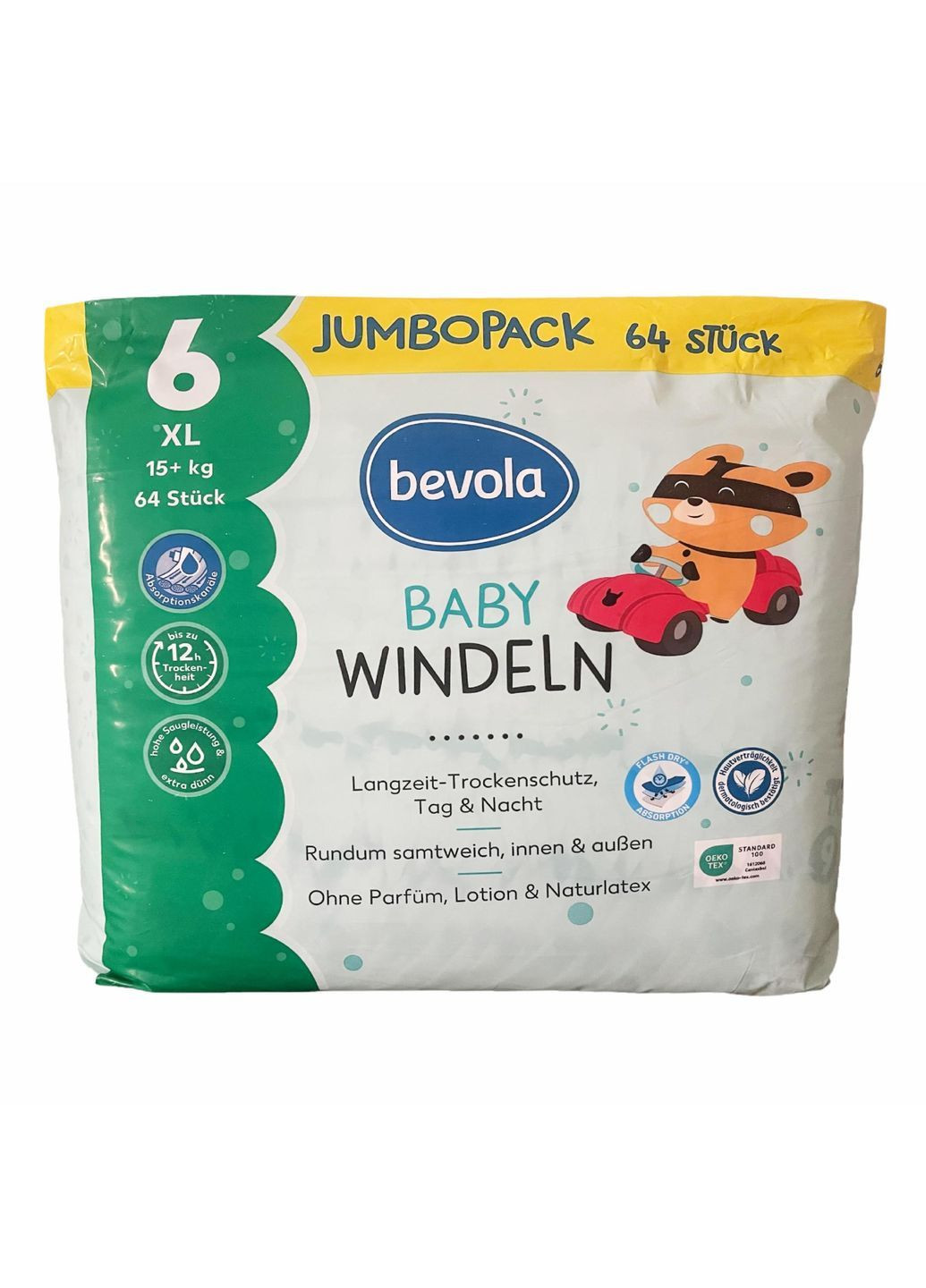 Подгузники Jumbopack Baby 6 XL 15+ кг 64 шт Bevola (369144253)