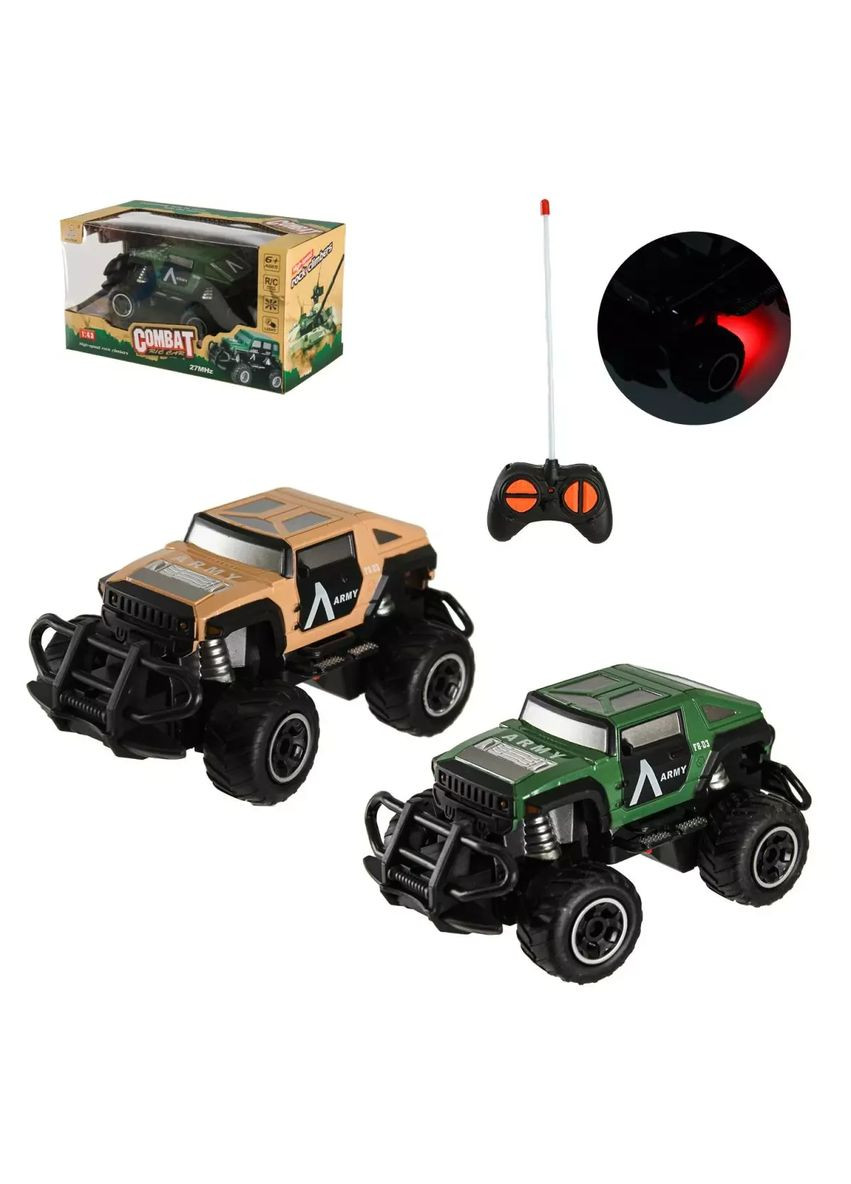 Игрушка машина на радиоуправлении внедорожник военный со светом 861-6 на батарейках No Brand (362423268)