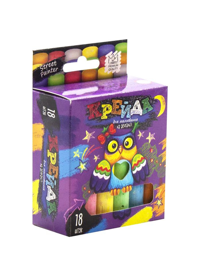 "Крейда для малювання на асфальті" тонка 18 шт Укр MEL 02 04U Danko Toys (364130953)