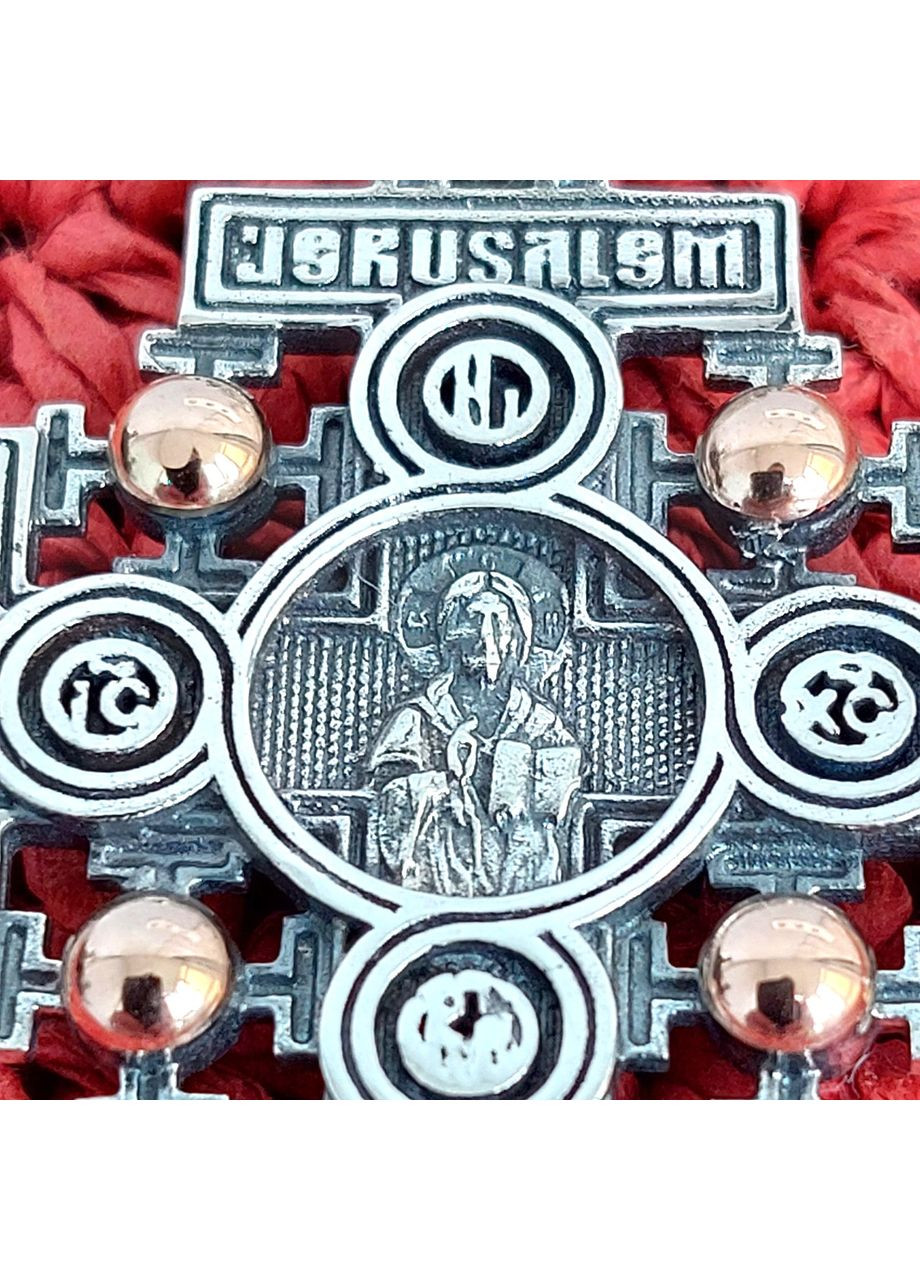 Срібний чоловічий Хрест великий із золотом No Brand (355921924)