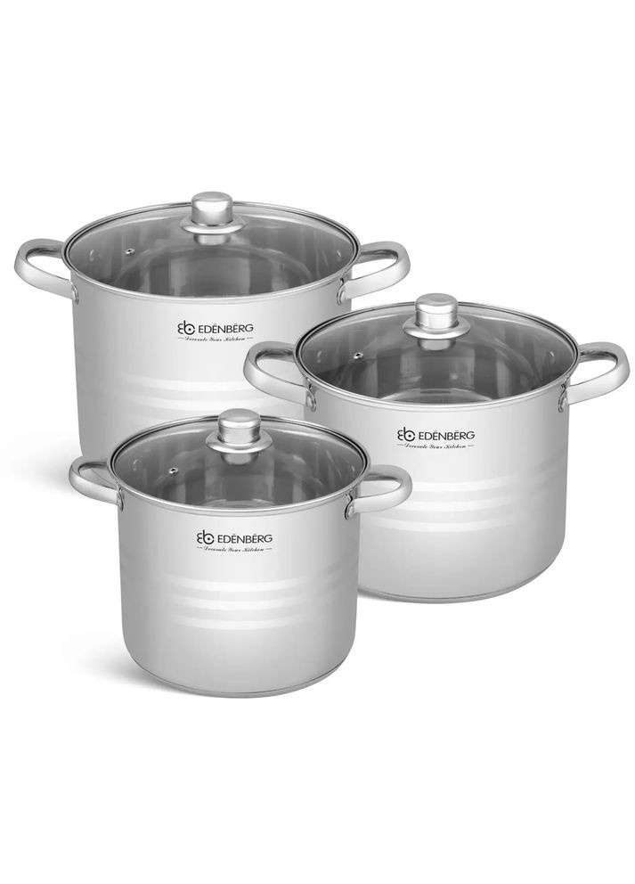 Набір каструль із нержавіючої сталі EB-530 6 предметів Edenberg (360654630)