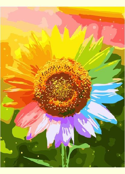 Картина за номерами. "Райдужний соняшник" G225, Brushme (333701913)