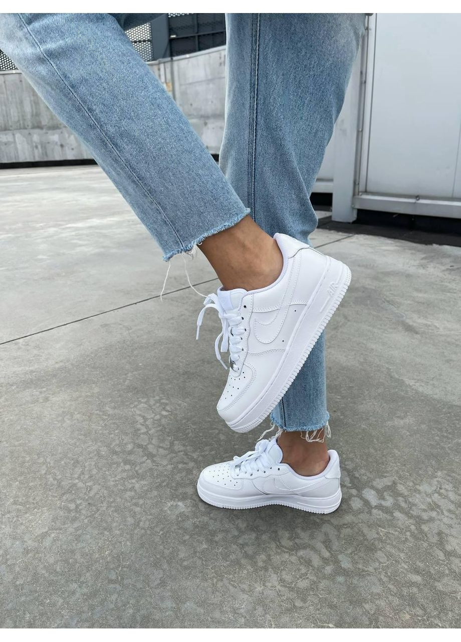 Білі Осінні кросівки чоловічі nike air force 1 classic white premium найк аір форс 1 преміум No Brand