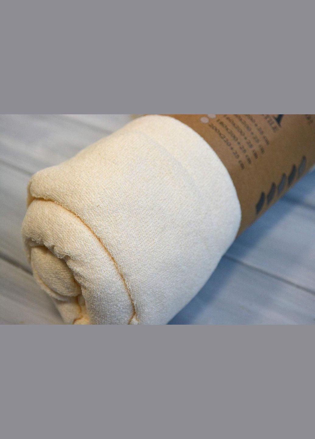 Простирадло 200х220+25см махрове на резинці Кремове Kayra (318382665)