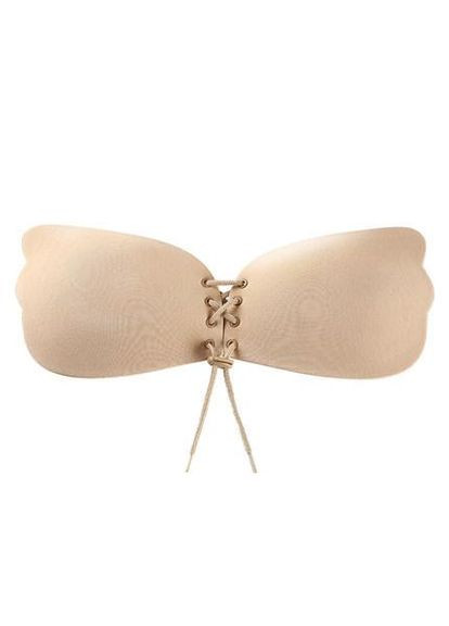 Бежевий бюстгальтер-невидимка силіконовий fly bra на шнурівці (арт.14038) No Brand