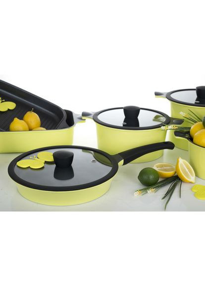 Сковорода з кришкою Zitrone 28 см Yellow (RG-2108-28) Ringel (307436221)