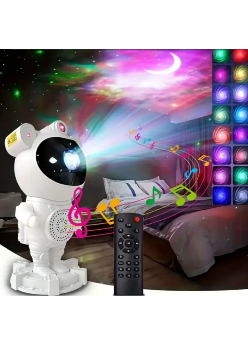 Ночник проектор звездного неба Астронавт, с пультом ДУ и Bluetooth колонкой / Лазерный ночник с аккумулятором No Brand (373220959)