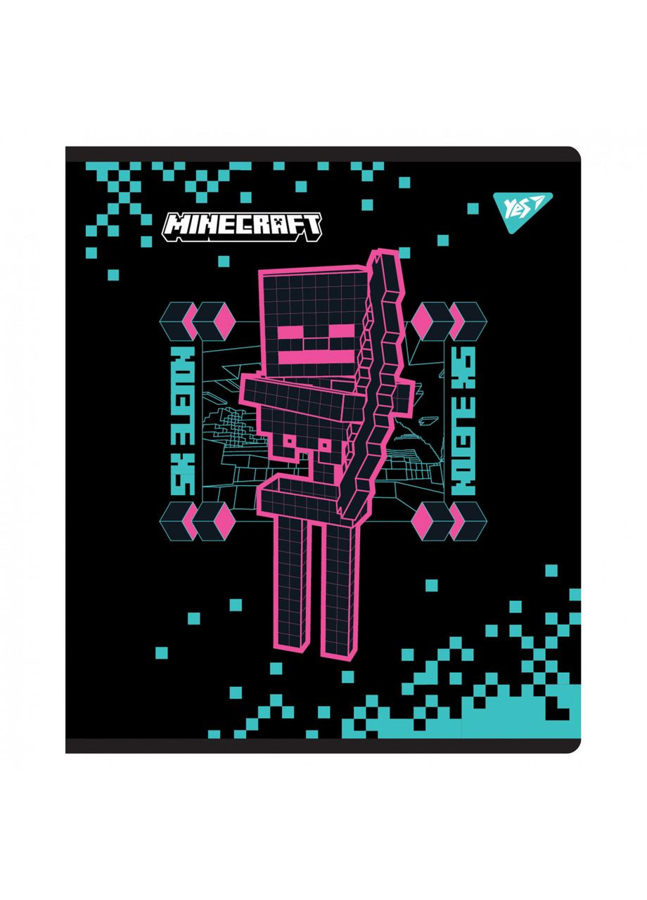 Комплект тетрадей для школьников Minecraft. Black 12 листов линия, премиум (5 шт.) Yes (352768904)