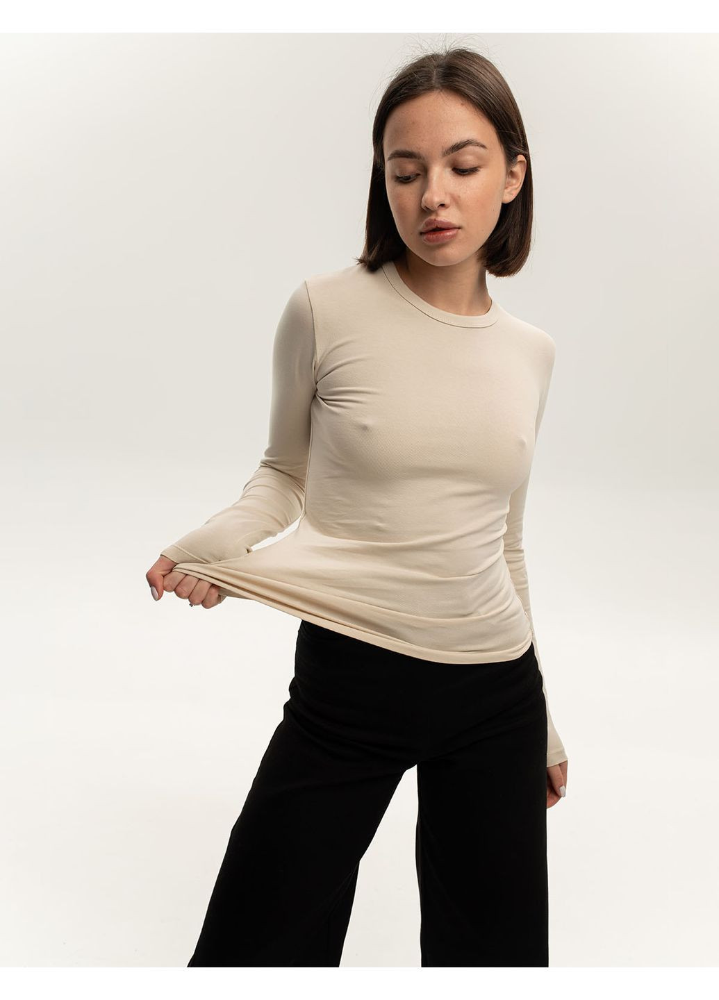 Женский лонгслив приталенный (0013000BORL) Casual Trend №130 - (361029251)