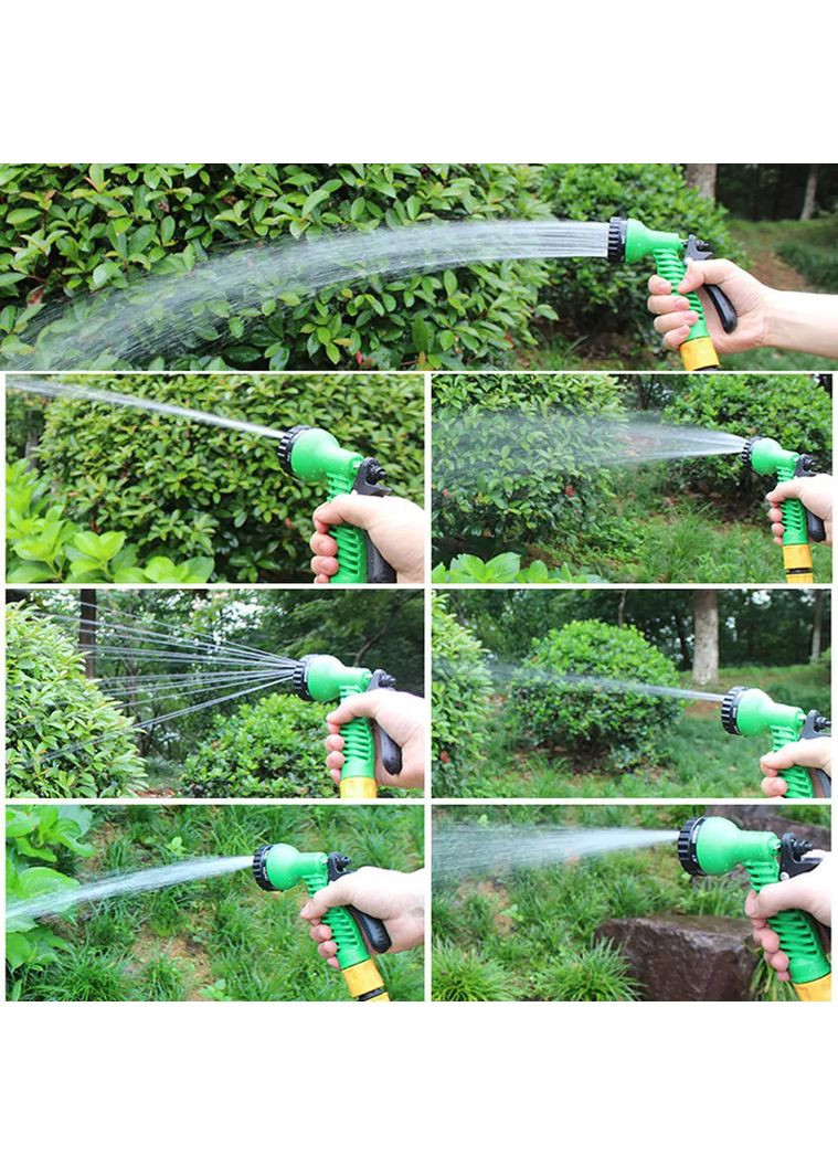 Поливочный шланг 10 м с катушкой и распылителем на 7 режимов CT-1212 Green No Brand (350349201)