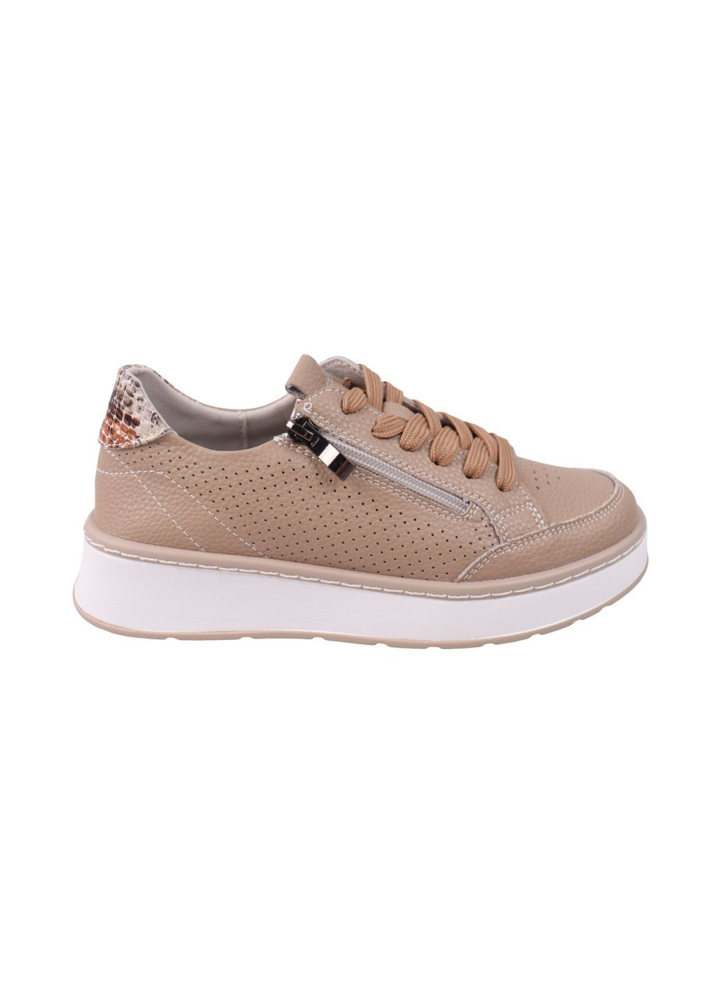 Бежеві кеди жіночі капучіно натуральна шкіра Lifexpert 1849-25DTS