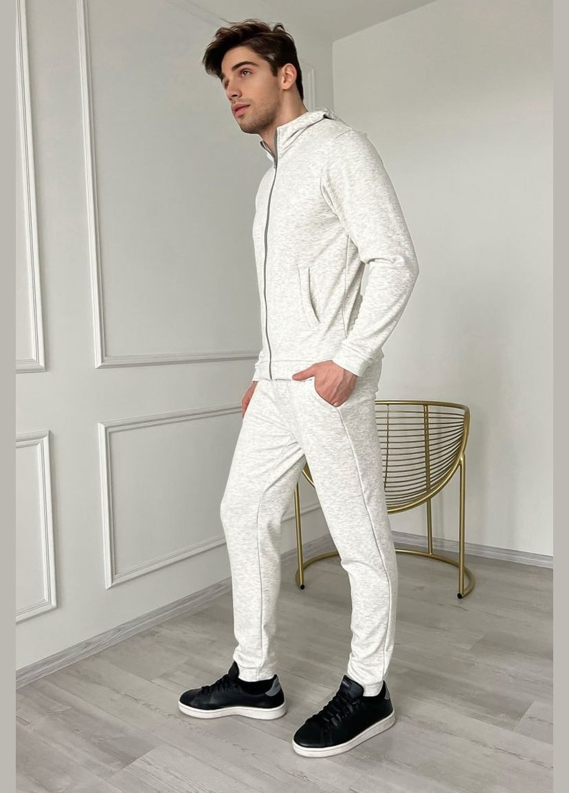 Серый демисезонный костюм трикотаж на мехе премиум материал No Brand