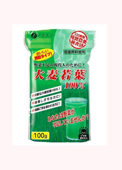 Young Barley Grass Powder чистий 100% аодзіру, 100 гр Fine Japan (307090337)