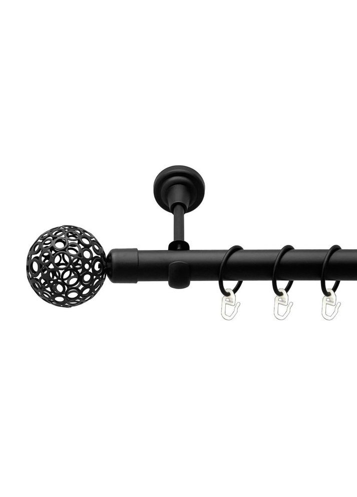 Карниз Савона металевий однорядний відкритий гладка труба Чорний Оксамит 25 мм 200 см (00-00018183) ORVIT (300688186)