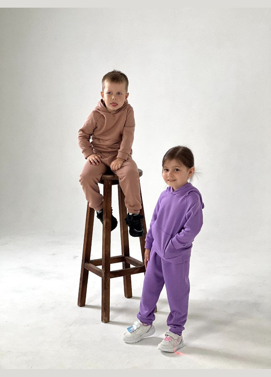 Фиолетовый демисезонный весенний костюм для девочки с ушками No Brand