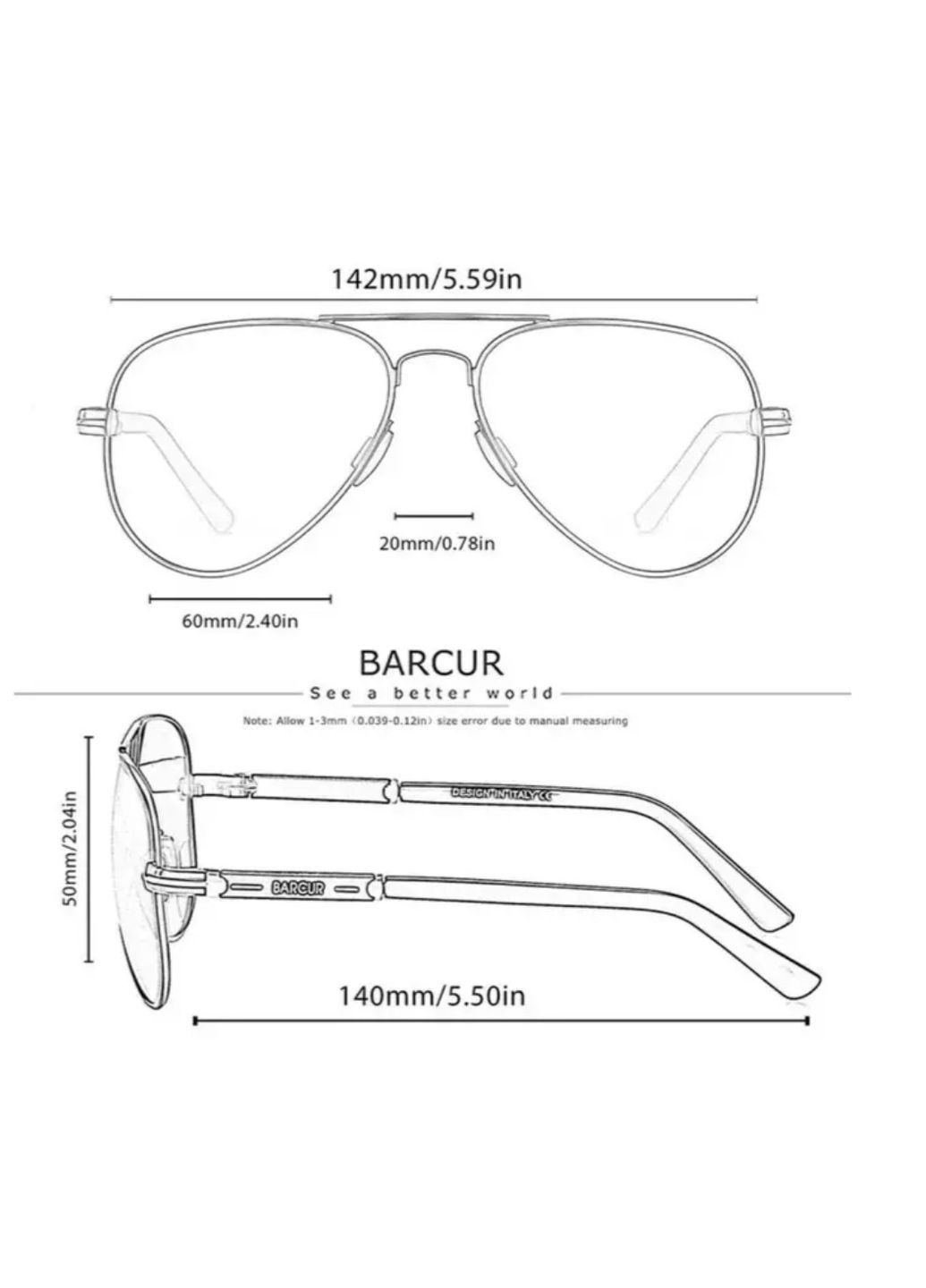 Солнцезащитные очки мужские авиаторы поляризационные UV400 алюминиевая оправа черные линзы серые с чехлом Barcur No Brand (364859660)