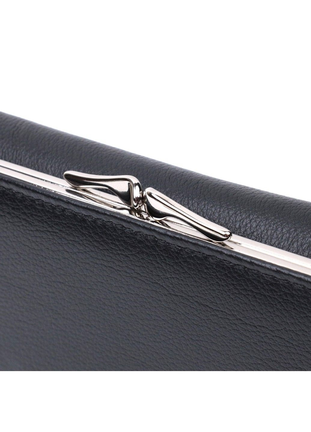 Добротне жіноче портмоне з кишенею для монет із натуральної шкіри 22691 Чорний st leather (298111843)