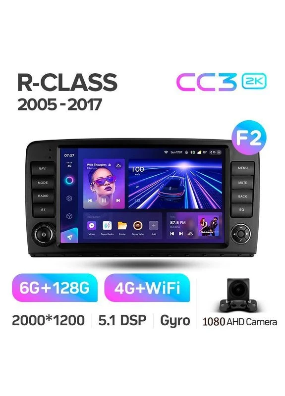 Штатна магнітола CC3 2K 6+128 Gb Mercedes Benz R-Class W251 R280 R300 R320 2005-2017 button (F2) 9" (L1) Teyes (378903669)