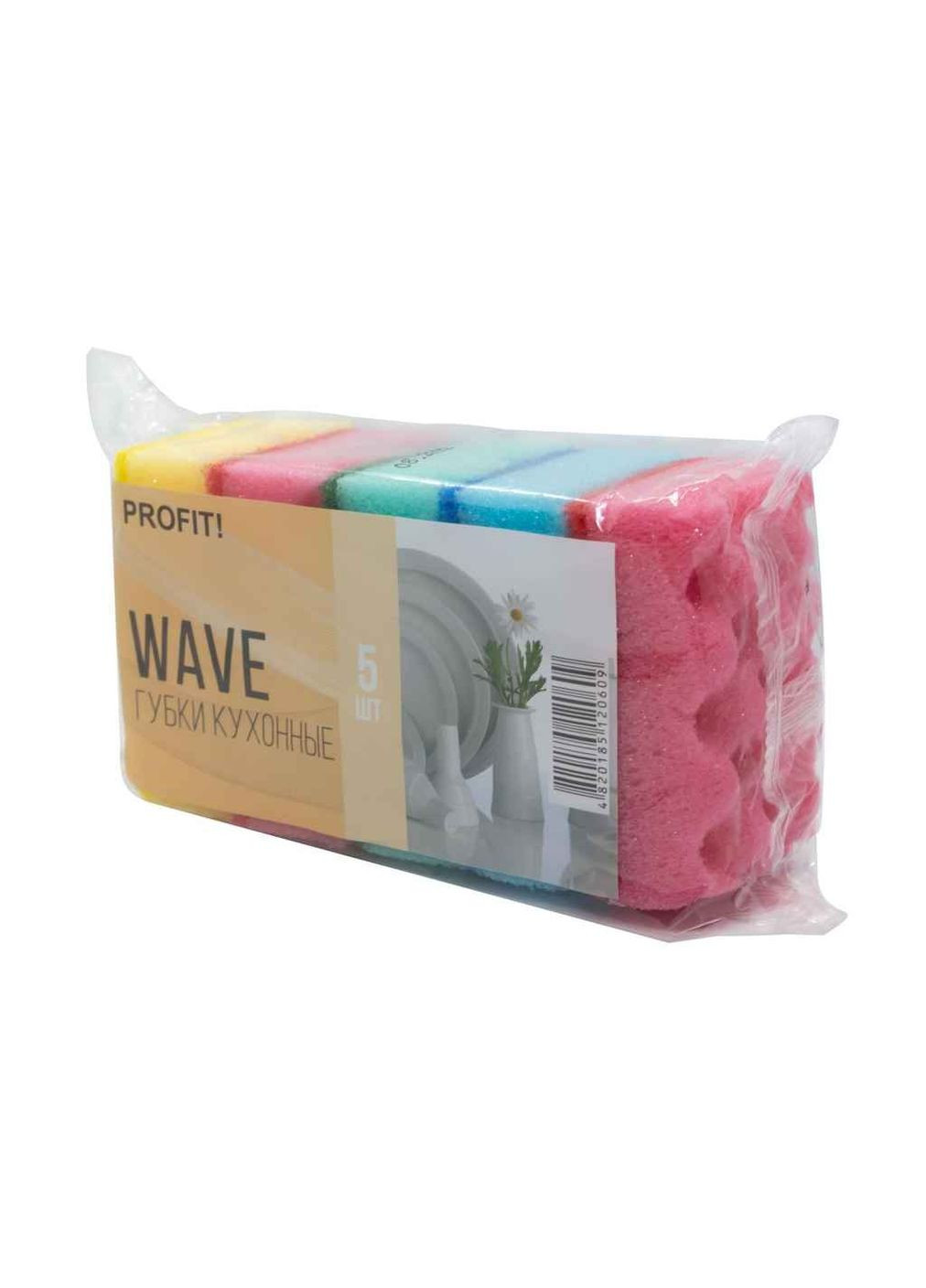 Губки кухонні 5шт хвилясті Wave PROfit (354340801)