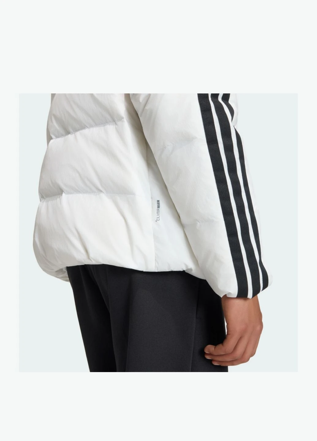 Комбінована пуховик essentials climawarm 3-stripes puffer hooded sportswear jx7800 adidas