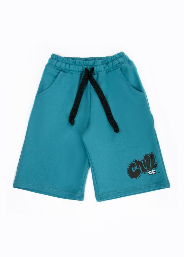 Спортивные шорты для мальчиков 03-2742-95Н 98 см серо-бирюзовый Авекстекс (331889072)