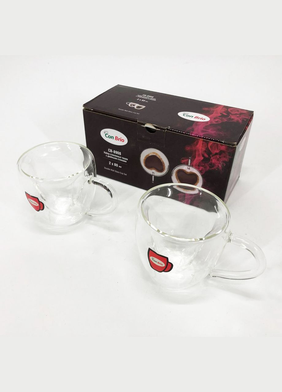 Набор чашек с двойными стенками 2шт, 80 мл (CB-8908-2) Con Brio (334005928)