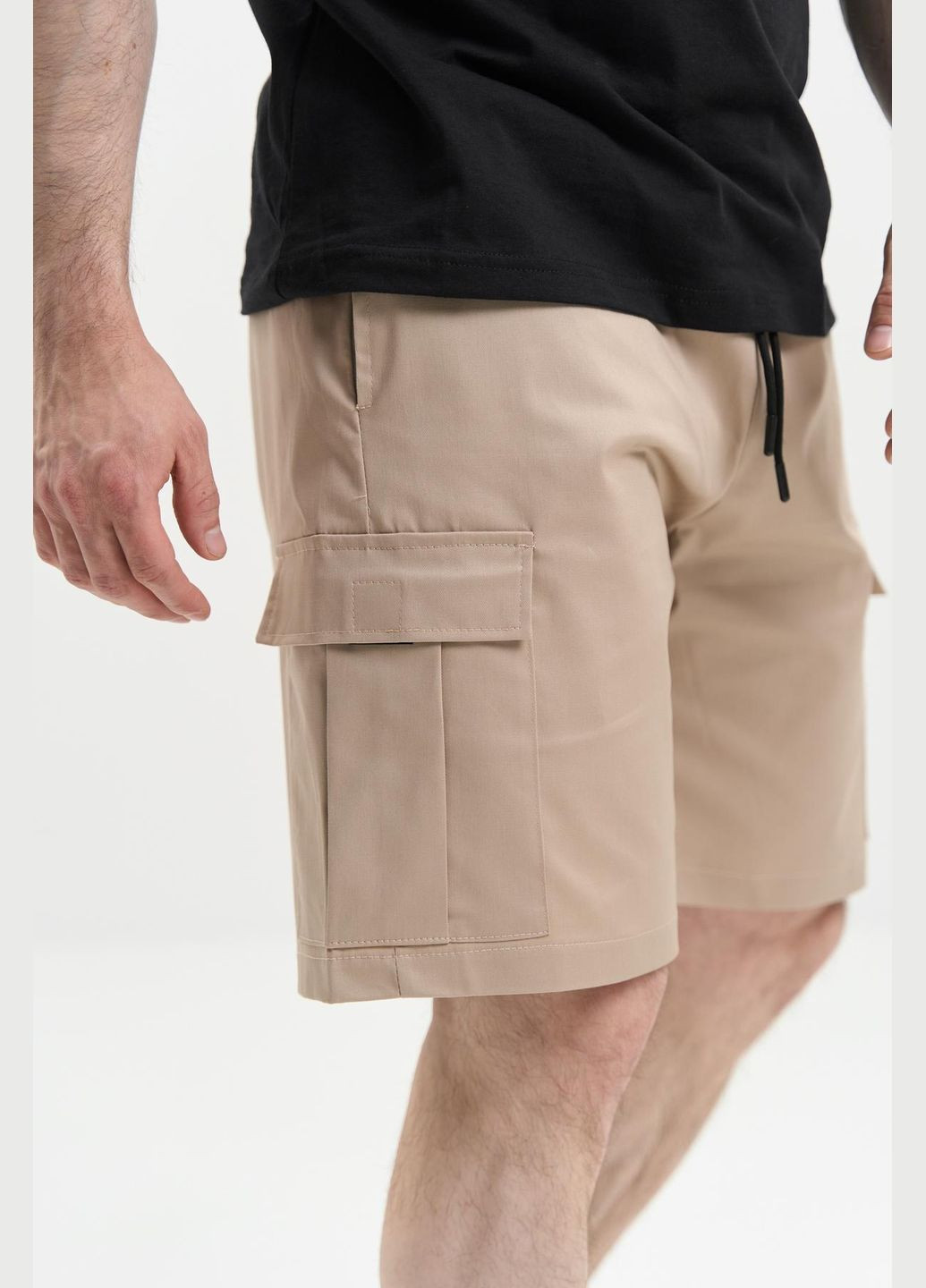 Шорти карго чоловічі Великого Розміру стрейч-котон з кишенями літо, пісочний No Brand (340108459)