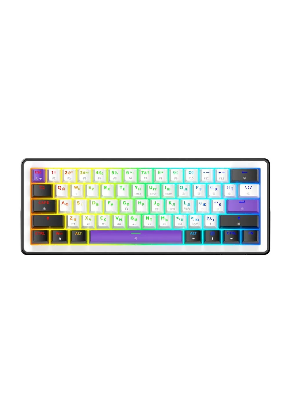 Клавиатура /Violet (HK60) Hator Hellyberry HK60 Mechanical Linear RGB USB UA White (377856552)