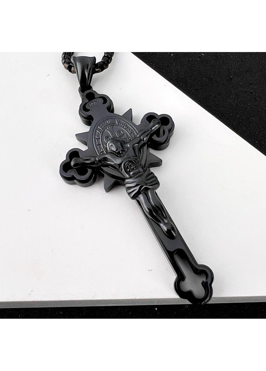 Хрестик із розп'яттям з медичної сталі PSC-097 No Brand (351503758)