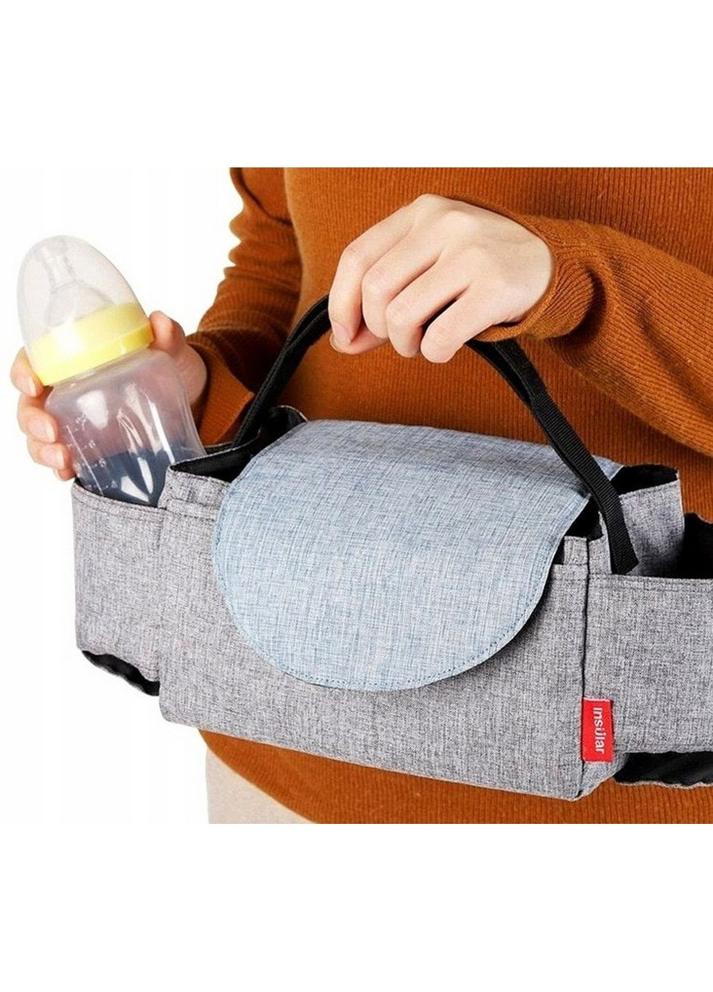Сумка для мам с фиксацией на детскую коляску 21(довжина з кишенями 30 см)х12х12 см No Brand (288047385)
