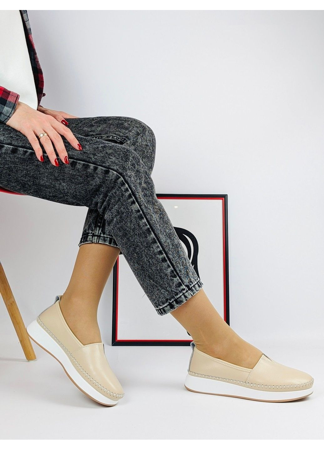 180 Мокасини Шкіряні Білі KDSL (293247470)