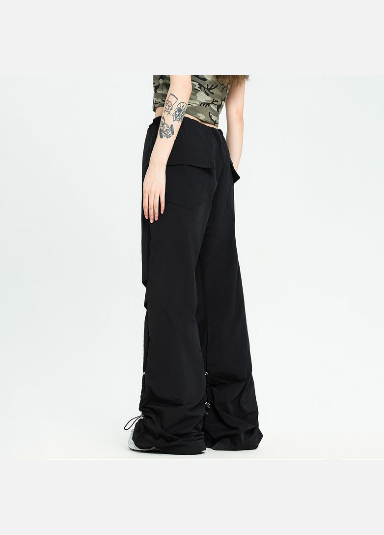 Спортивні штани карго на зав'язках чорні No Brand (307930879)