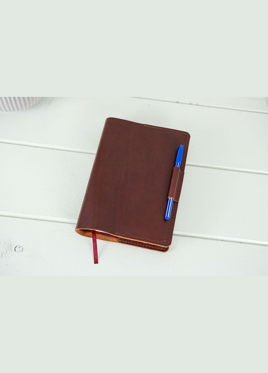 Шкіряна обкладинка для блокноту А5 Дизайн №11, натуральна шкіра італійська Краст, колір Вишня Berty (299397069)