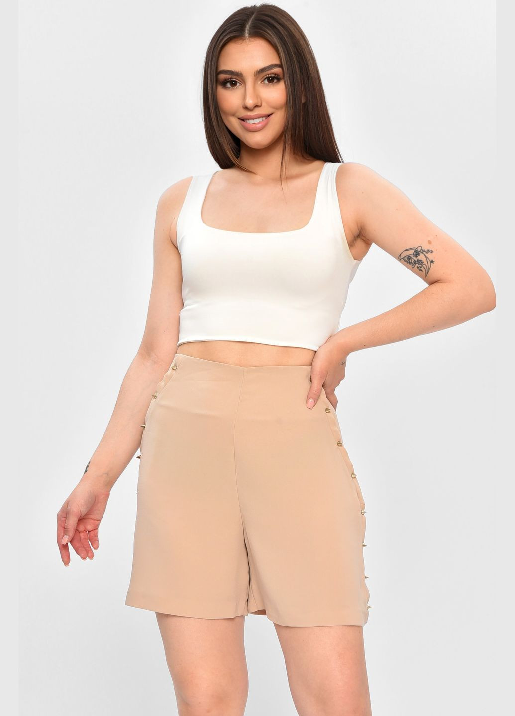 Шорты женские бежевого цвета Let's Shop (336336169)