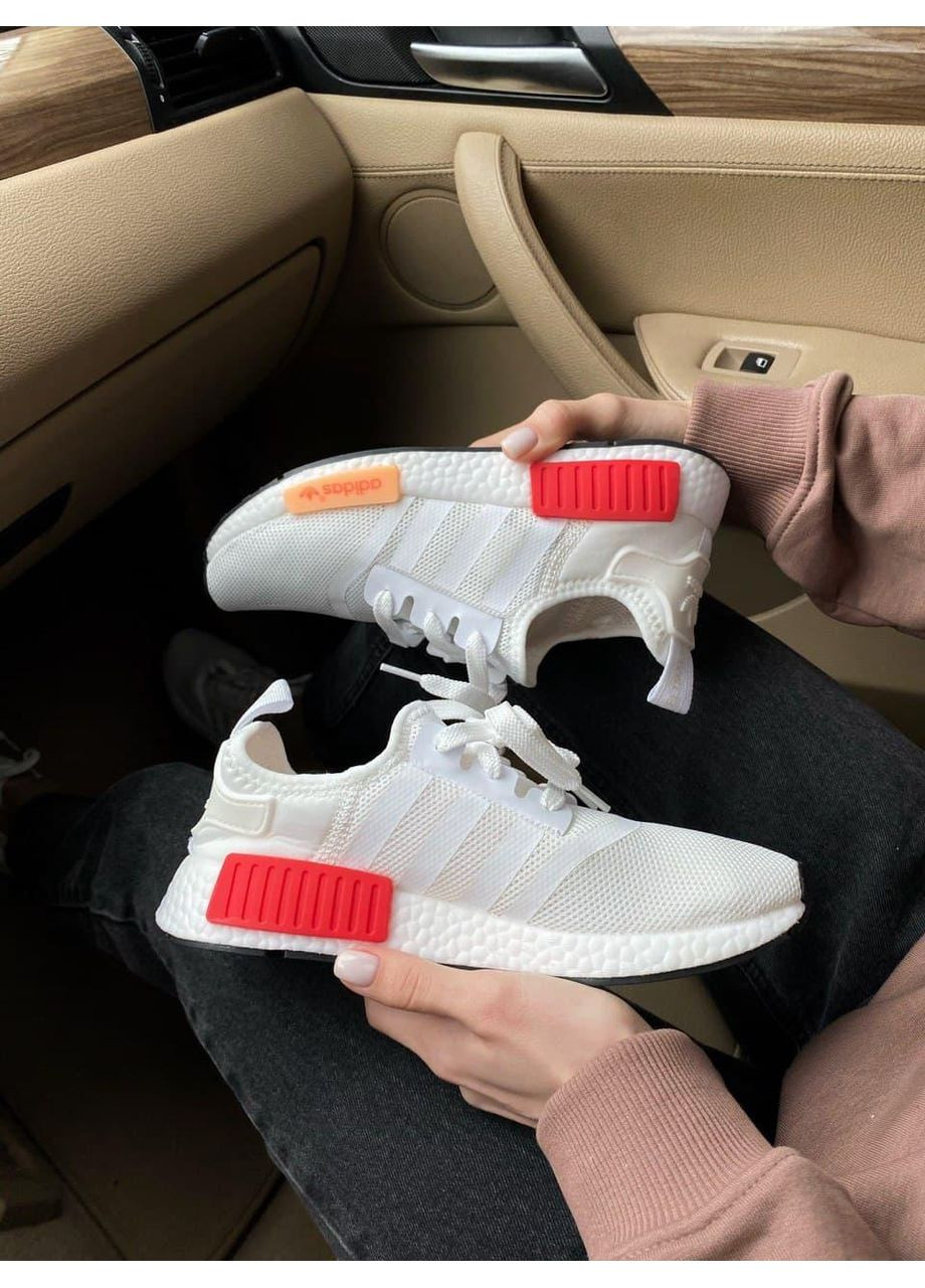 Сірі Осінні кросівки чоловічі adidas nmd grey red адідас No Brand