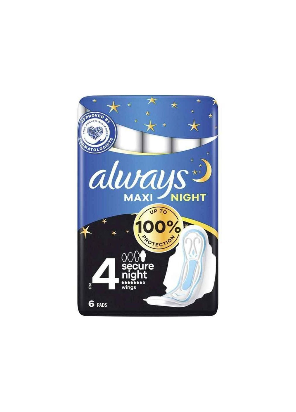 Прокладки гигиенические ночные 7к. 6шт Maxi Night Single ТМ Always (311956057)