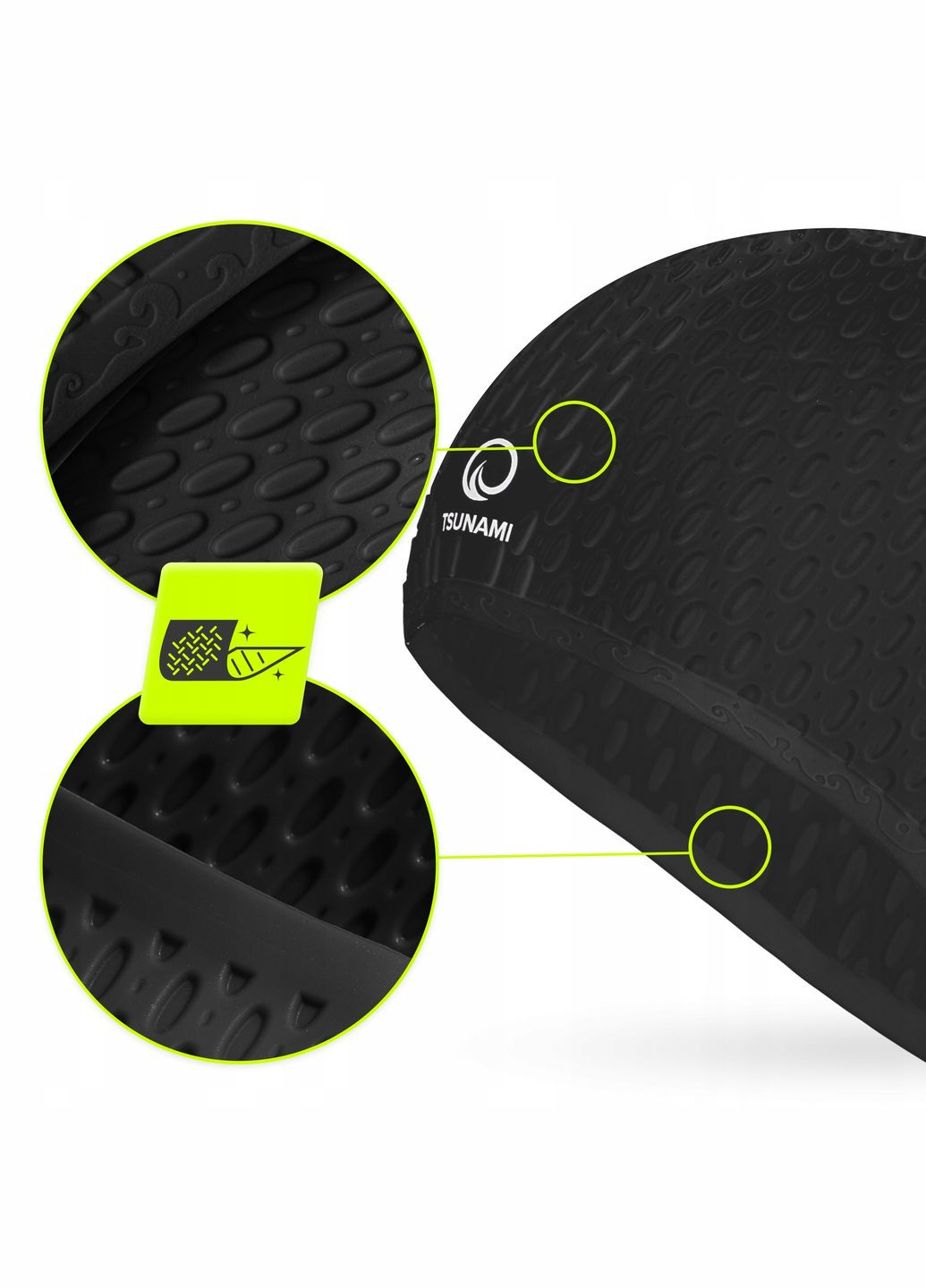 Шапочка для плавания Texture Black () TSUNAMI P-5905973401890 (348430957)