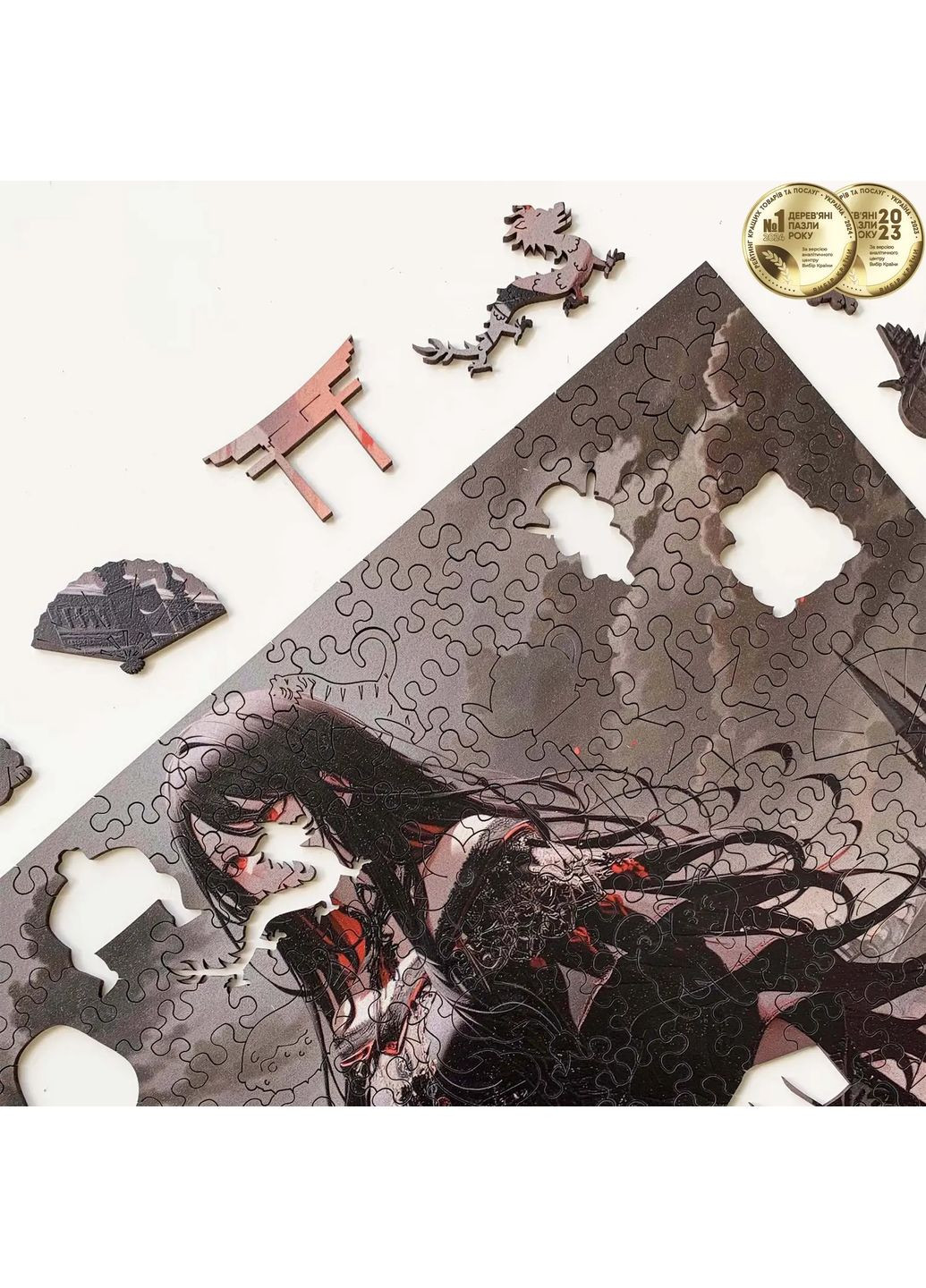 Настольная игра Деревянный пазл Аниме (Девушка в черном) XL Woods story (372173725)