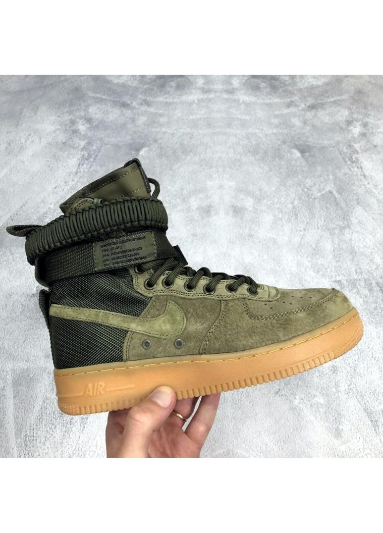 КРОСІВКИ ЖІНОЧІ NIKE SPECIAL FLED AIR FORCE 1 GREEN НАЙК No Brand сірі демісезони (367173735)