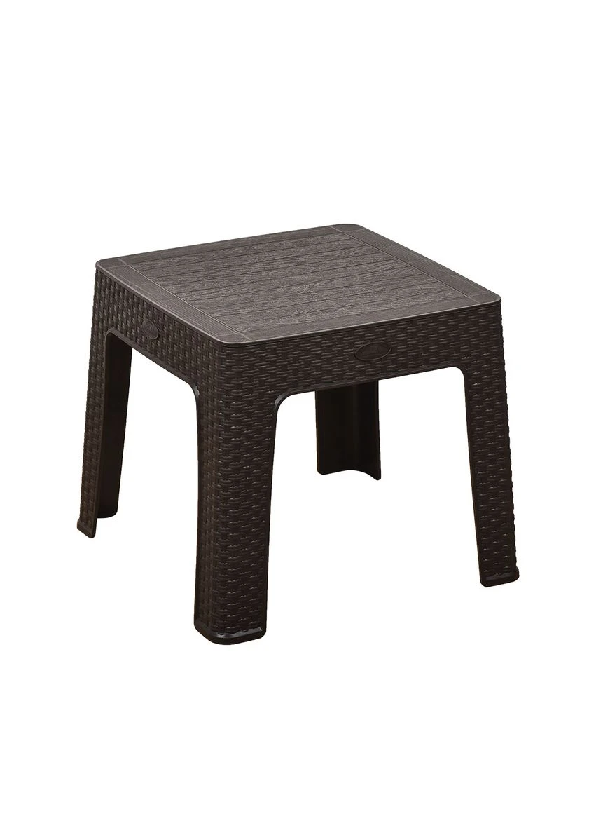 Садовый стол пластиковый Rattan 45x45x50 см кофейный под ротанг Irak Plastik (384109069)