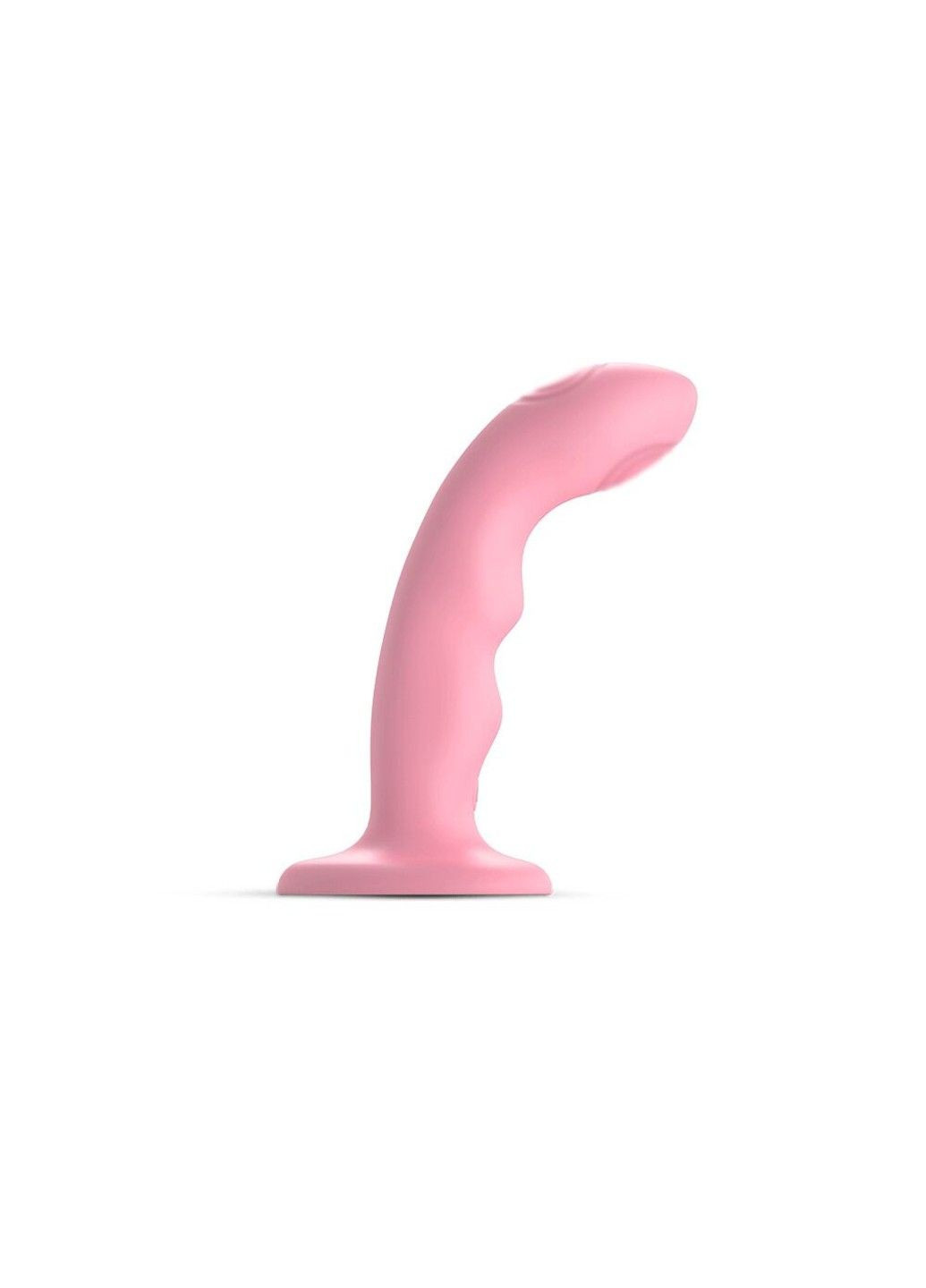 Насадка для страпона з подвійною точковою пульсацією TAPPING DILDO WAVE – CORAL PINK, М Strap-On-Me (302297895)