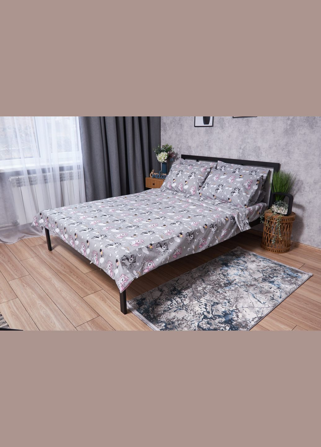 Комплект постельного белья Бязь Gold Люкс «» полуторный евро 160х220 наволочки 2х50х70 (MS-820001794) Moon&Star Unicorn (285718148)