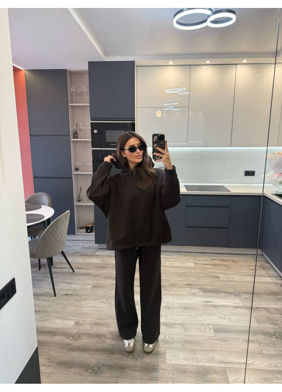 Стильный теплый костюм из тринитки на флисе No Brand (362588284)