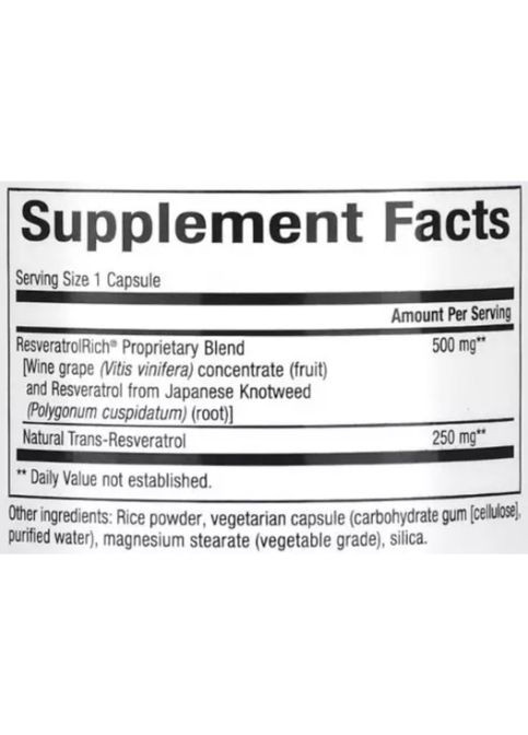 Resveratrol Rich Super Strength Resveratrol Concentrate 60 Veg Caps Natural Factors (309161552)