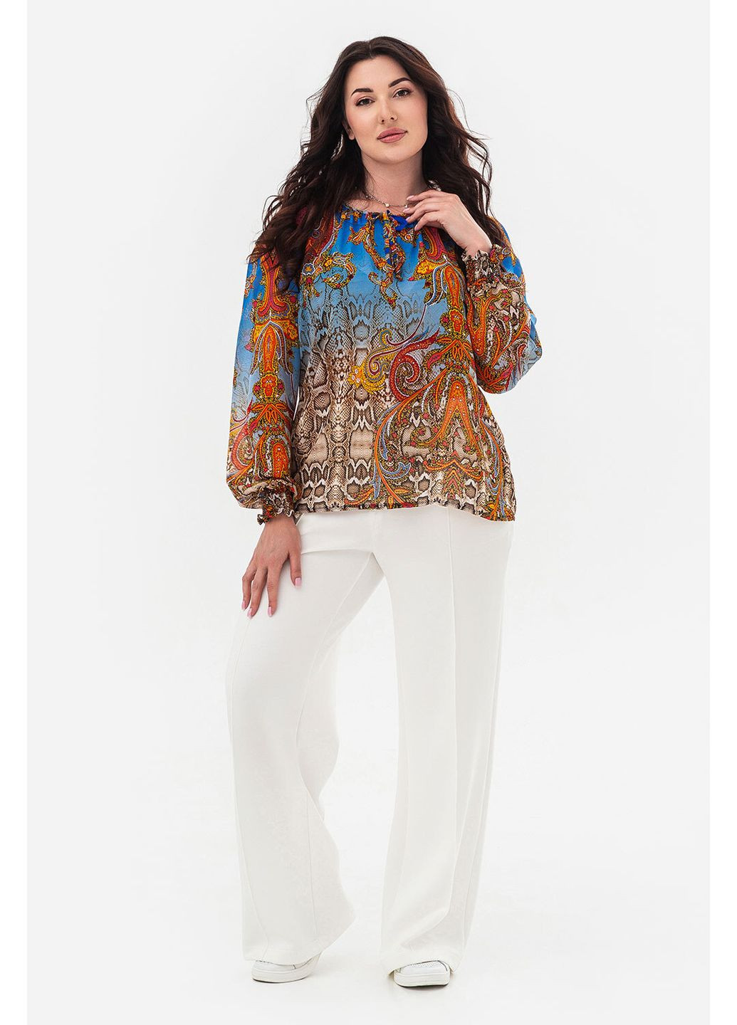 Комбінована блуза wind синій Garne