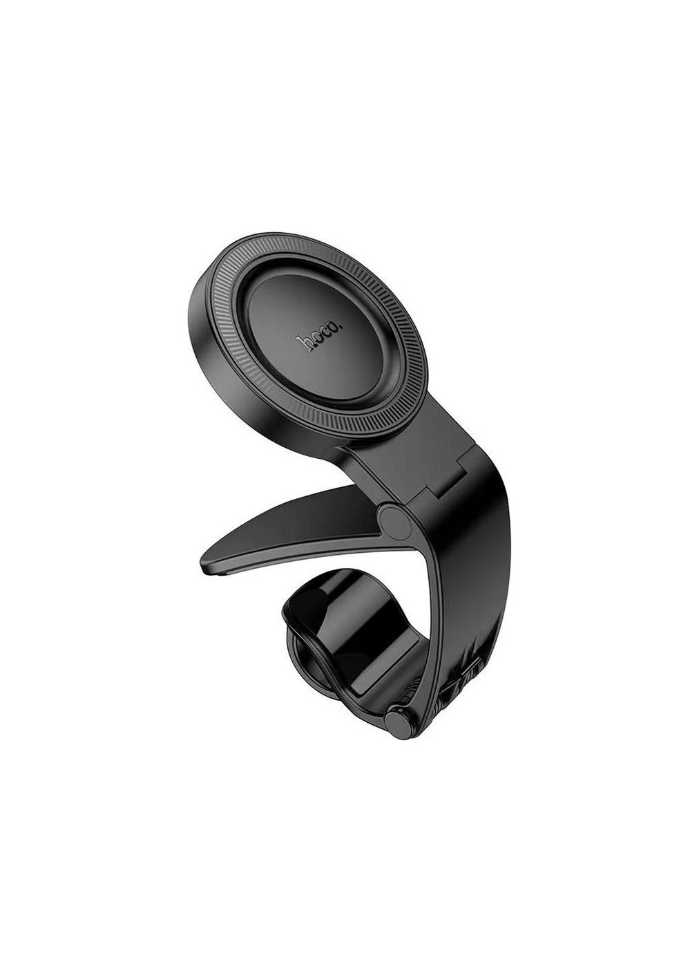 Автотримач для телефону H60 Magnetic Ring ABS + силікон кріплення на кермо автомобіля Чорний Hoco (333144165)