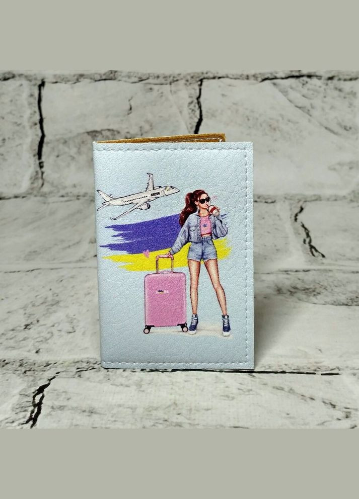 Обкладинка для ID паспорта Українка обкладинка на пластиковий паспорт права 6,5х9,3 см Блакитна No Brand (325428504)